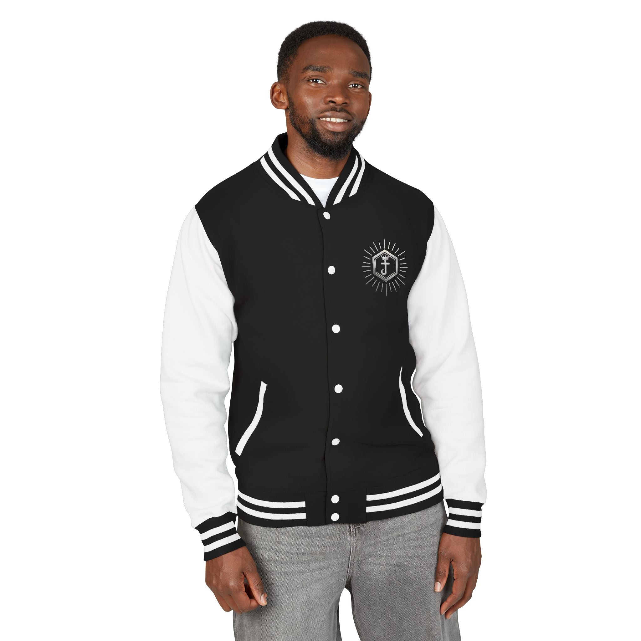 Veste Noir et Blanc avec Écusson