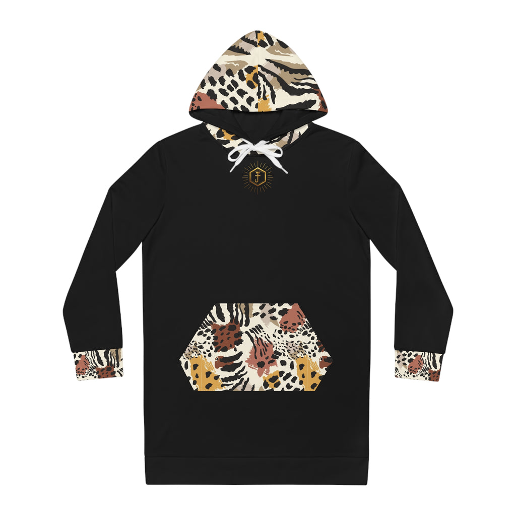 Robe sweat à capuche imprimé safari