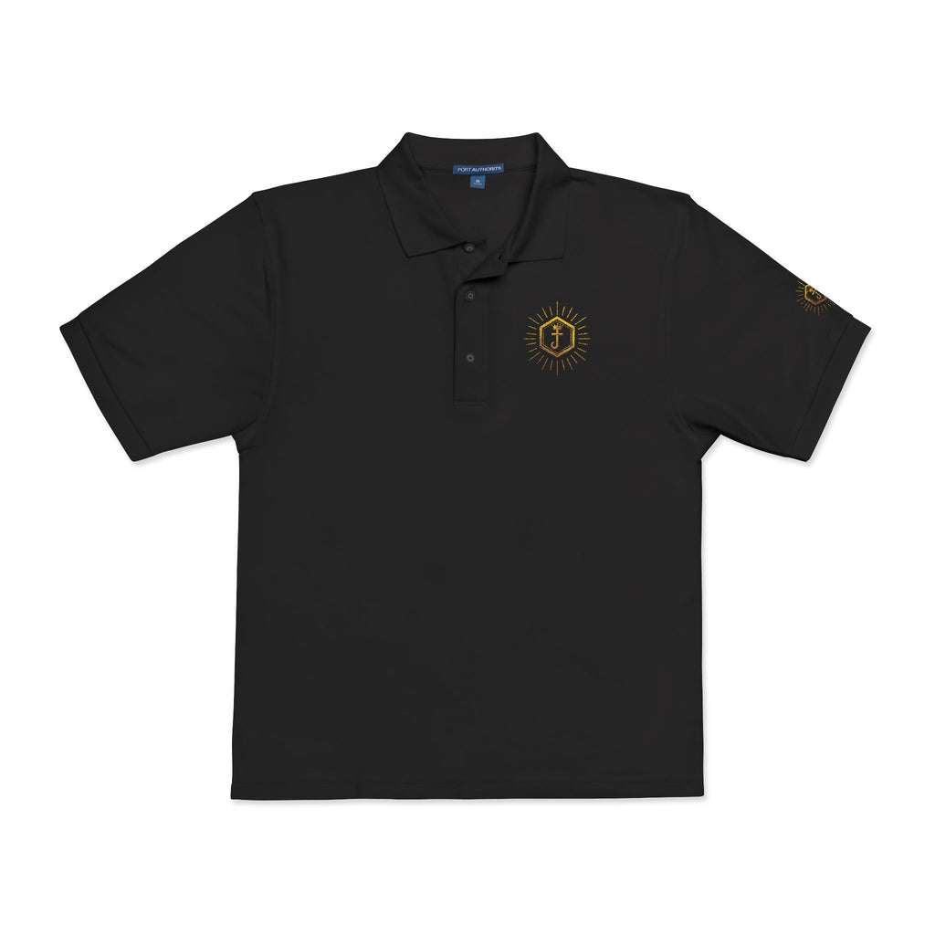 Polo Noir avec logo Doré