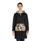 Robe sweat à capuche imprimé safari